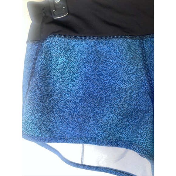 Lululemon Speed Short Run Lined 2.5" Low Rise Blue Leopard Dot 6 Gym W7a19 rare - Picture 2 of 11